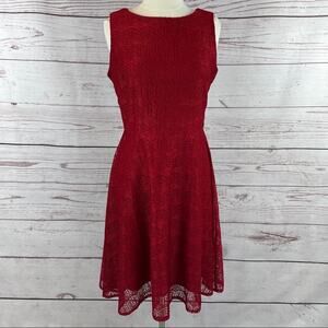 Danny and Nicole red lace aline dress